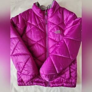 North Face Toddler puff Jacket, size 5, dark pink, excellent used condition.